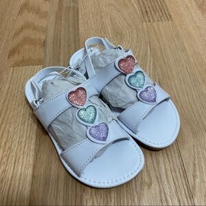 Ruum Sandals NWT Sz 11 Toddler Heart Rhinestone